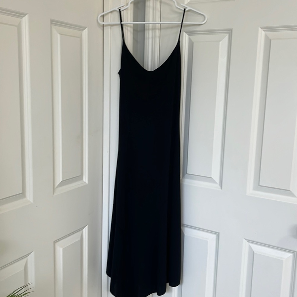 Banana Republic slightly asymmetrical black dress